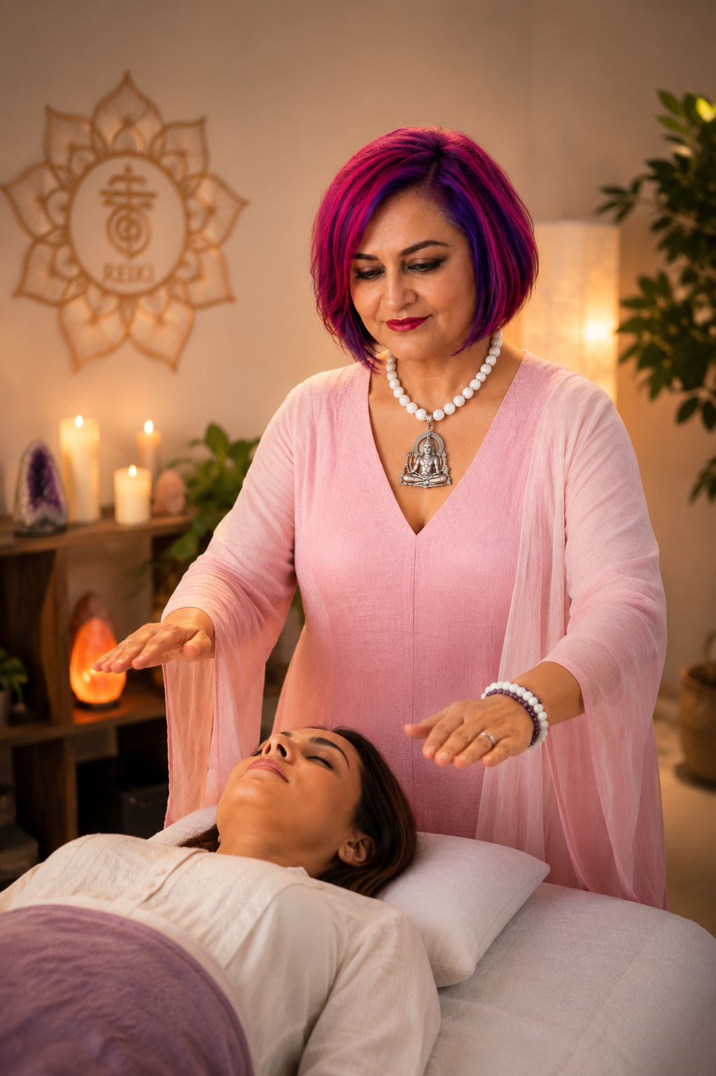A Reiki session in progress